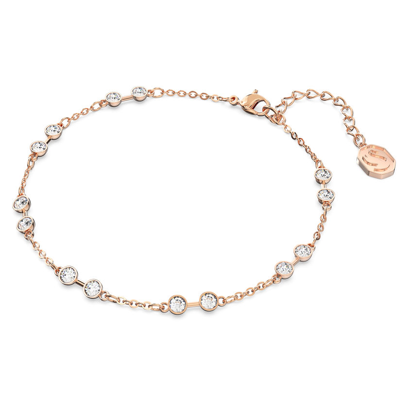 swarovski remix collection strand  round cut  white  rose gold tone plated