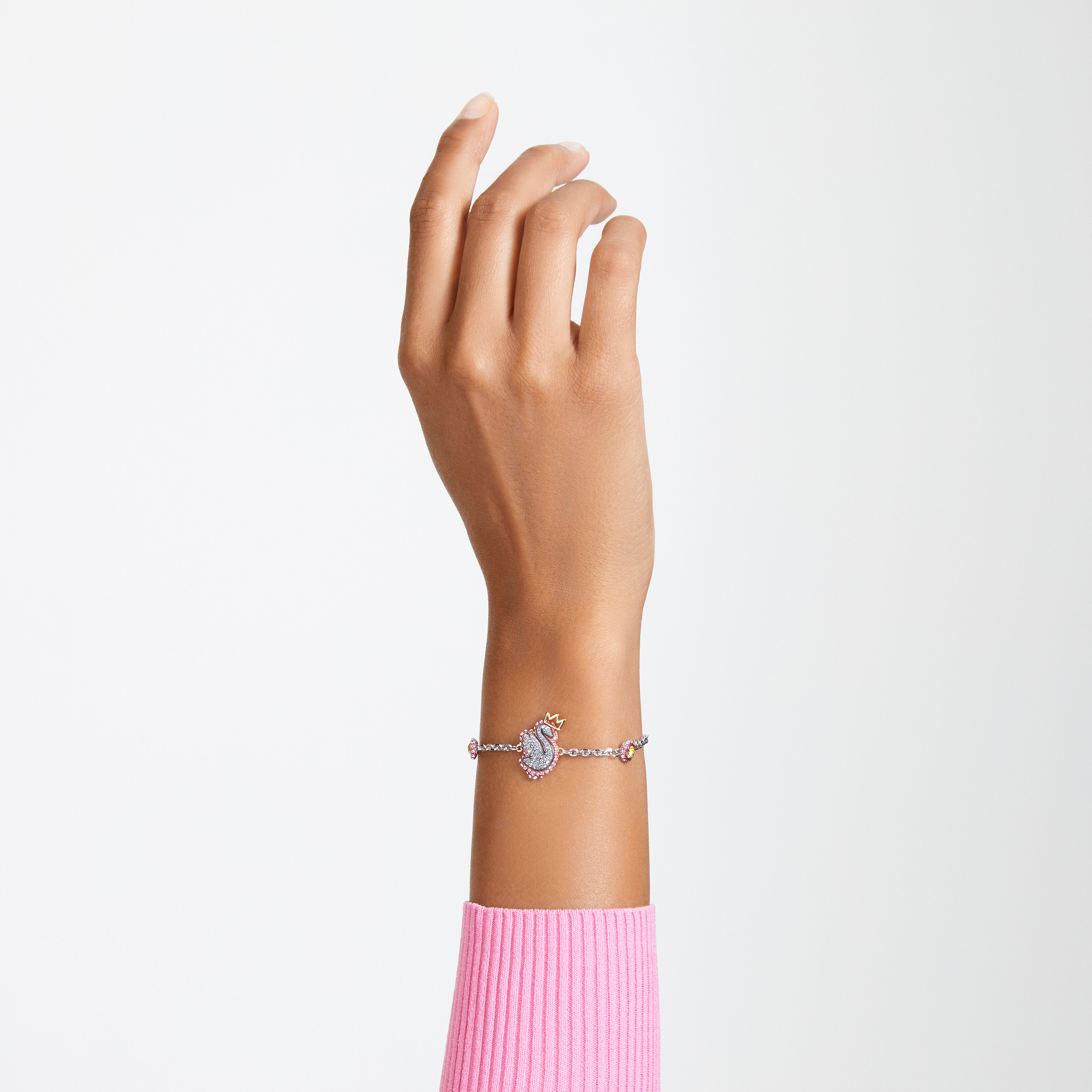 Buy Swarovski Pop Swan bracelet Swan Pink Rhodium plated