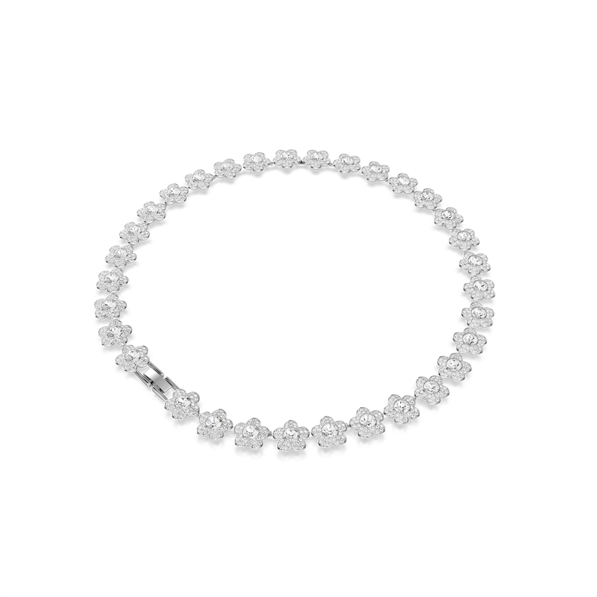 ariana grande x swarovski necklace  round cut  flower  white  rhodium plated