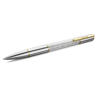 swarovski crystalline lustre ballpoint pen  silver tone  mixed metal finish