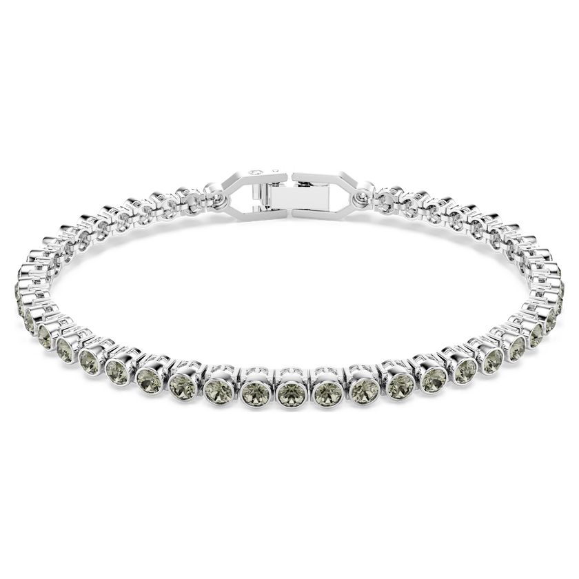 swarovski imber emily tennis bracelet  round cut  black  rhodium plated