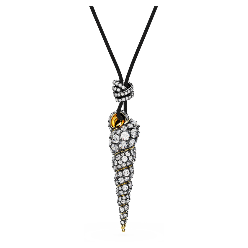 swarovski idyllia pendant  round cut  shell  white  mixed metal finish