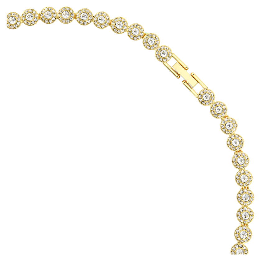 swarovski una angelic set  round cut  white  gold tone plated