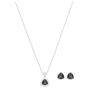 swarovski begin set trilliant cut black rhodium plated