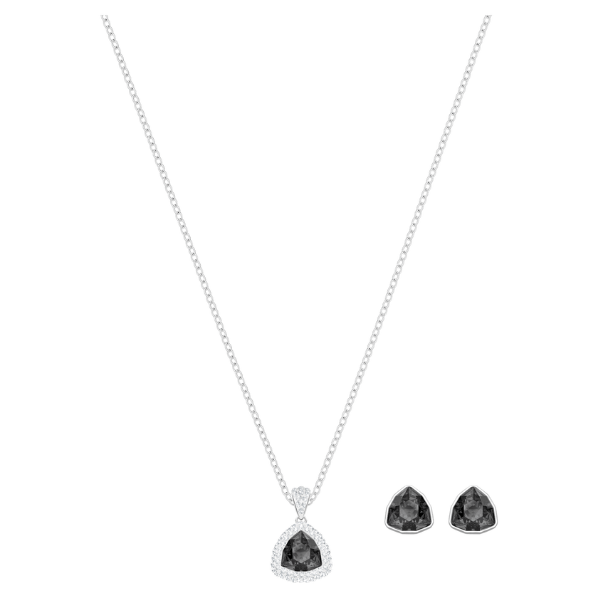 swarovski begin set  trilliant cut  black  rhodium plated