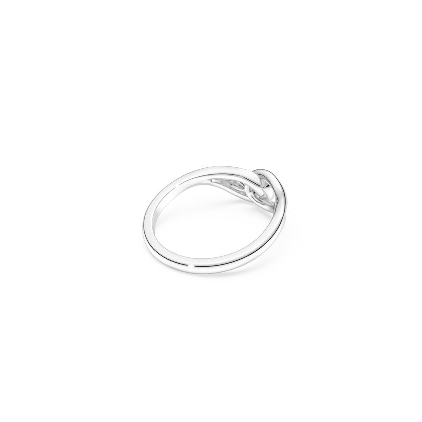 swarovski classica ring  round cut  interlocking  white  sterling silver
