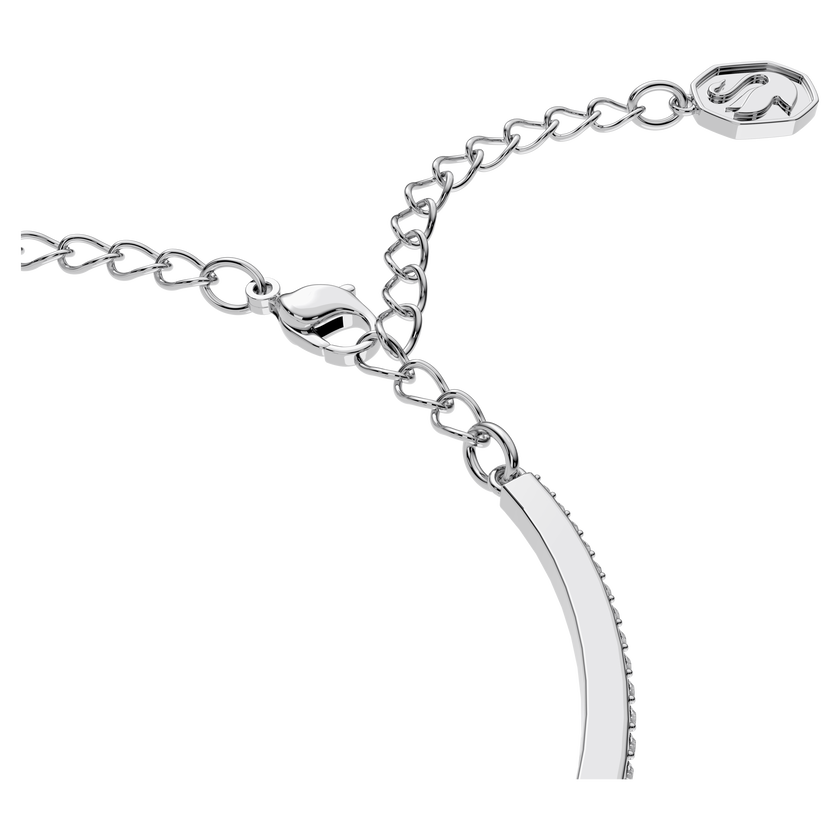 swarovski una bangle  octagon cut  pav   white  rhodium plated