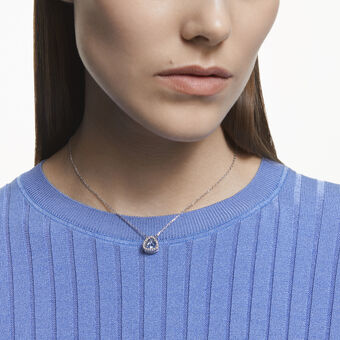 swarovski millenia necklace  blue  rhodium plated