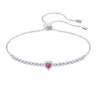 One Bracelet, Red, Rhodium plating