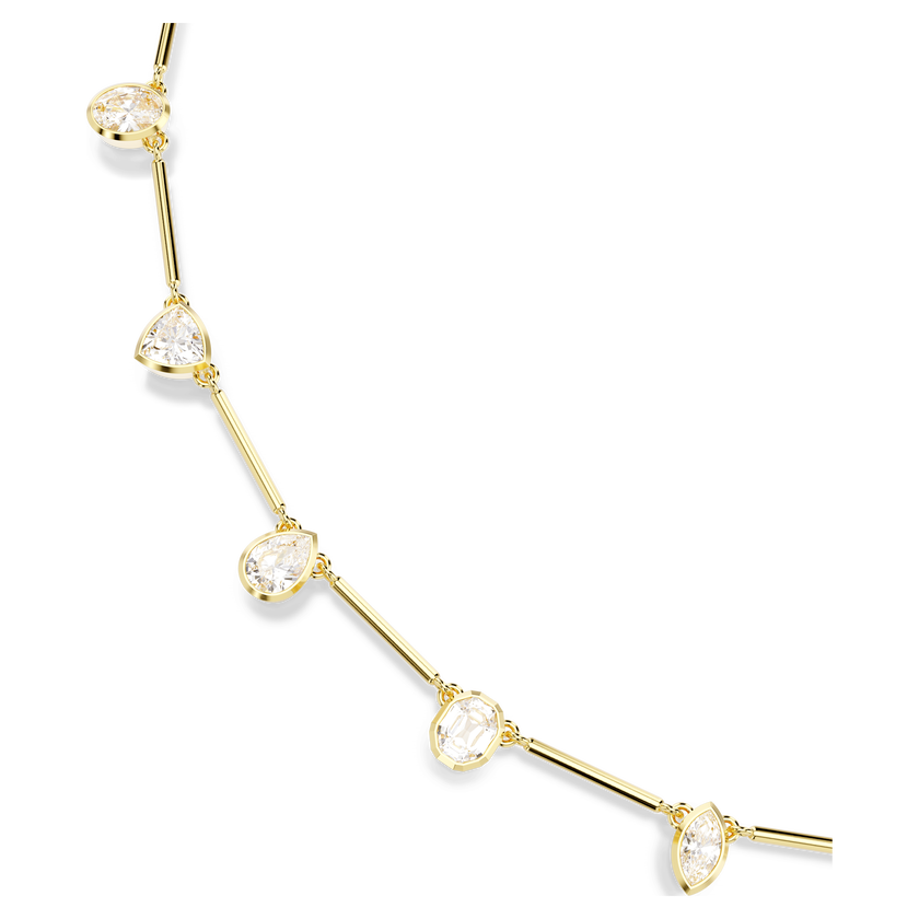 swarovski imber tennis necklace  mixed cuts  white  gold tone plated