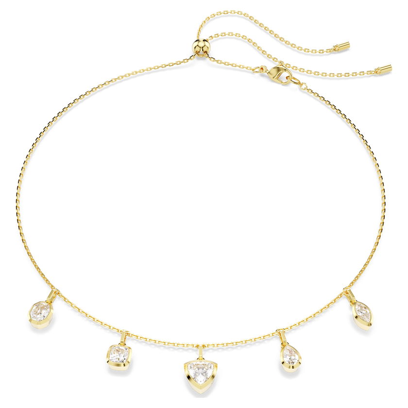 swarovski imber necklace  mixed cuts  white  gold tone plated