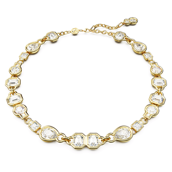 Dextera necklace, Mixed cuts, White, Gold-tone plated swarovski dextera necklace  mixed cuts  white  gold tone plated