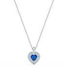 One Pendant, Blue, Rhodium plated
