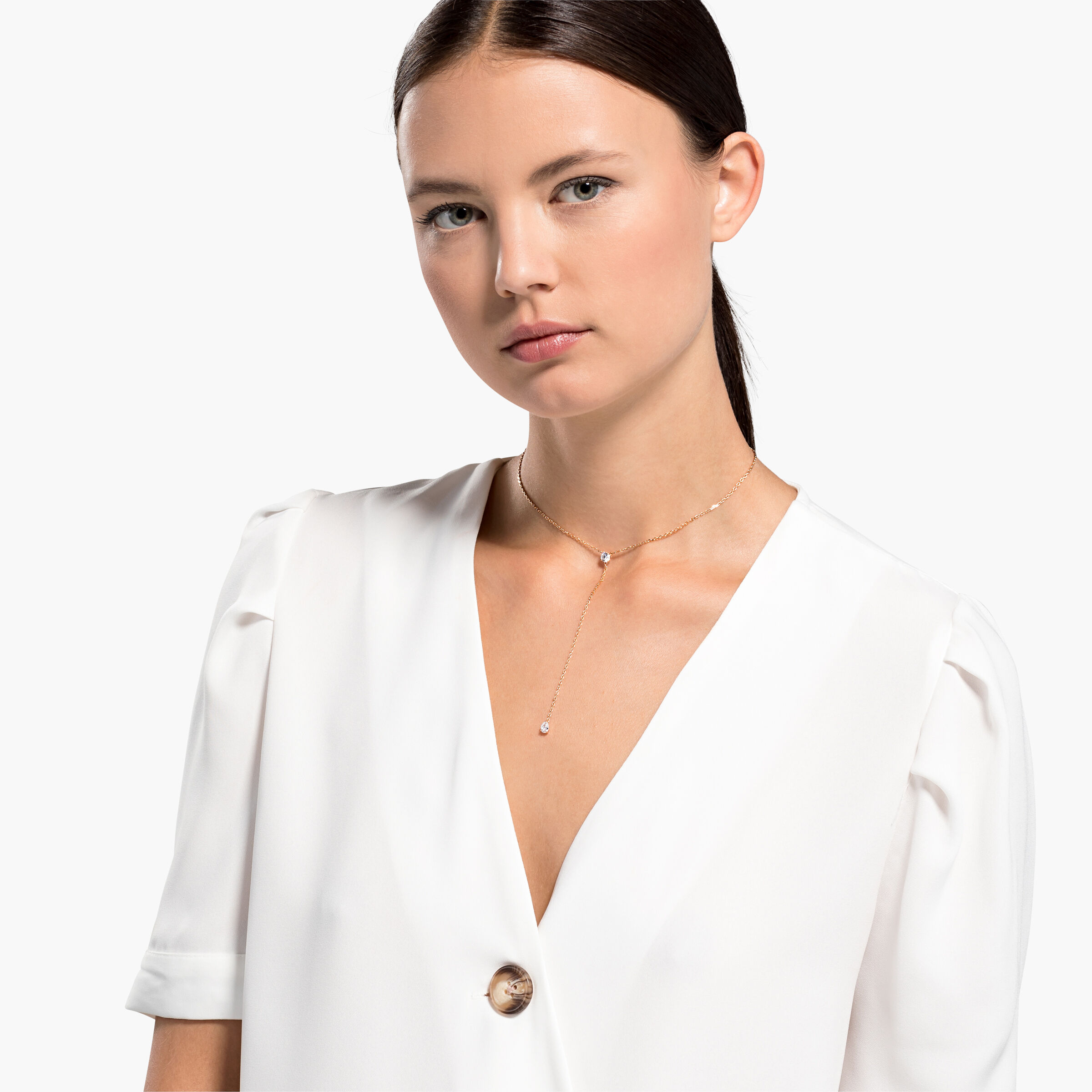 Buy Swarovski Attract Soul Y necklace Mixed cuts White Rose