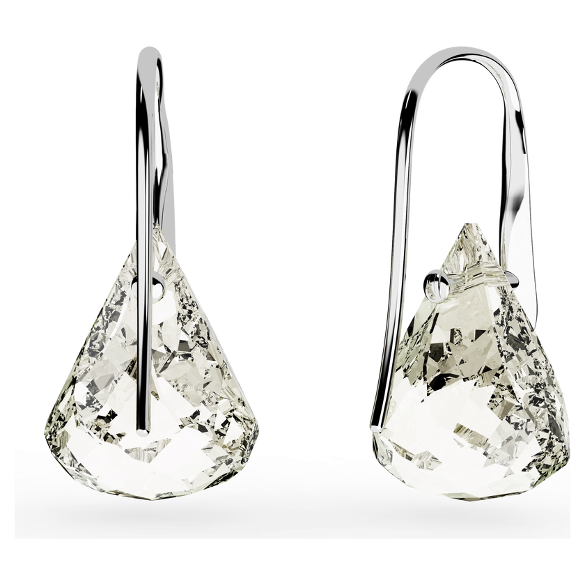 swarovski lunar drop earrings  gray  rhodium plated