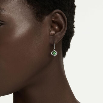 swarovski una angelic drop earrings  mixed cuts  green  rhodium plated