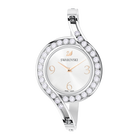 Lovely Crystals Bangle Watch, Metal bracelet, White, Silver tone