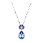 swarovski chroma pendant  mixed cuts  multicolored  rhodium plated