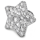 Stella ring, White, Rhodium plated