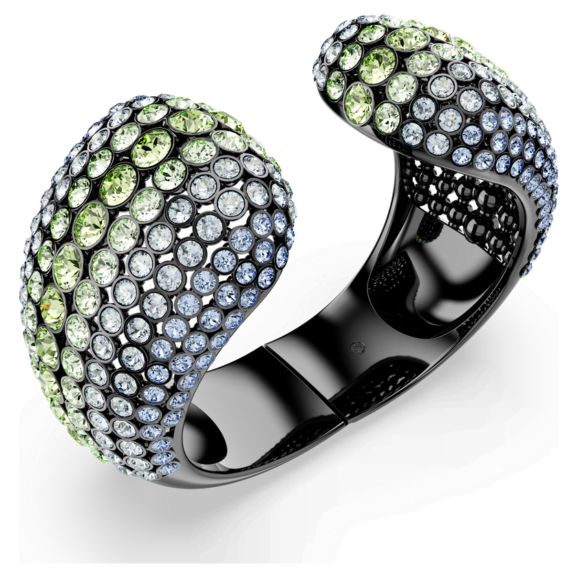 swarovski sublima cuff  round cut  multicolored  ruthenium plated