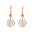 swarovski ginger drop earrings white rose gold tone plated