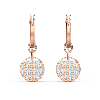 swarovski ginger drop earrings  white  rose gold tone plated
