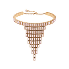 Fluid Statement Necklace, Violet, Rose-gold tone plated