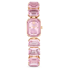 swarovski watch  octagon cut bracelet  pink  rose gold tone finish