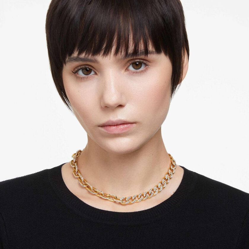 swarovski dextera necklace  pav   white  gold tone plated
