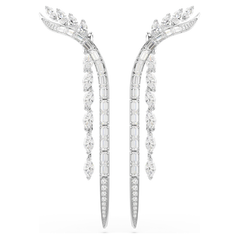swarovski mesmera earrings  mixed cuts  white  rhodium plated