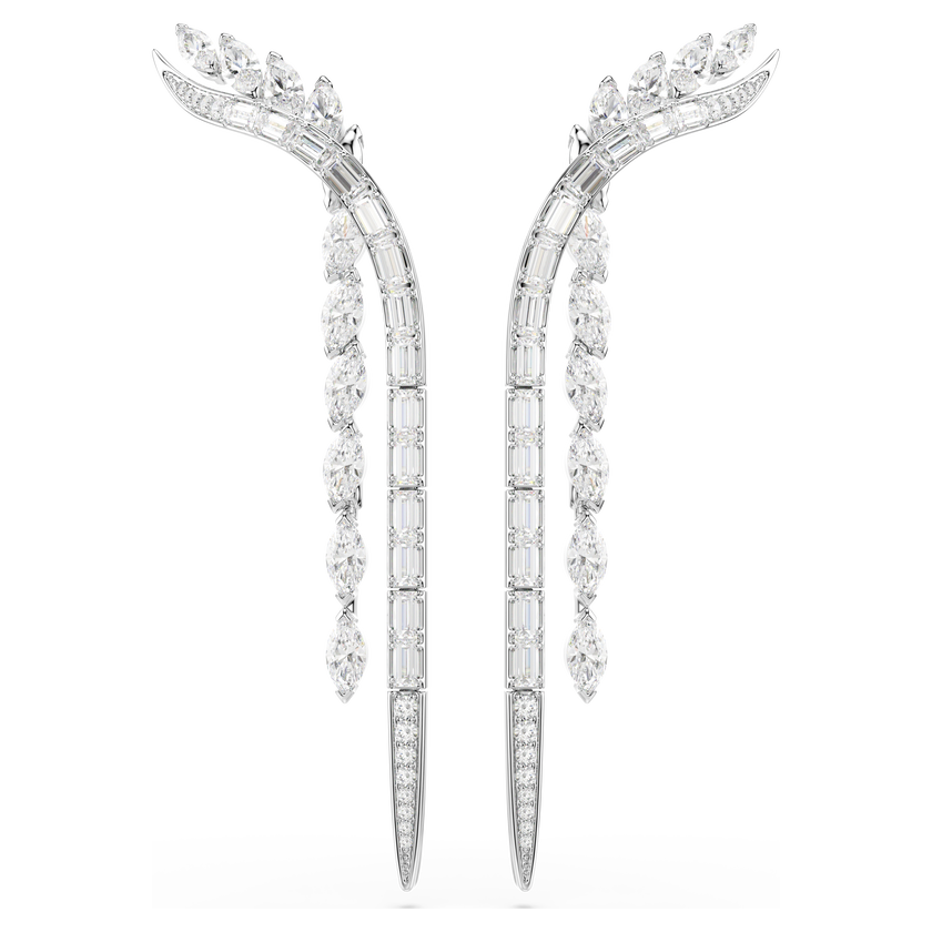swarovski mesmera earrings  mixed cuts  white  rhodium plated