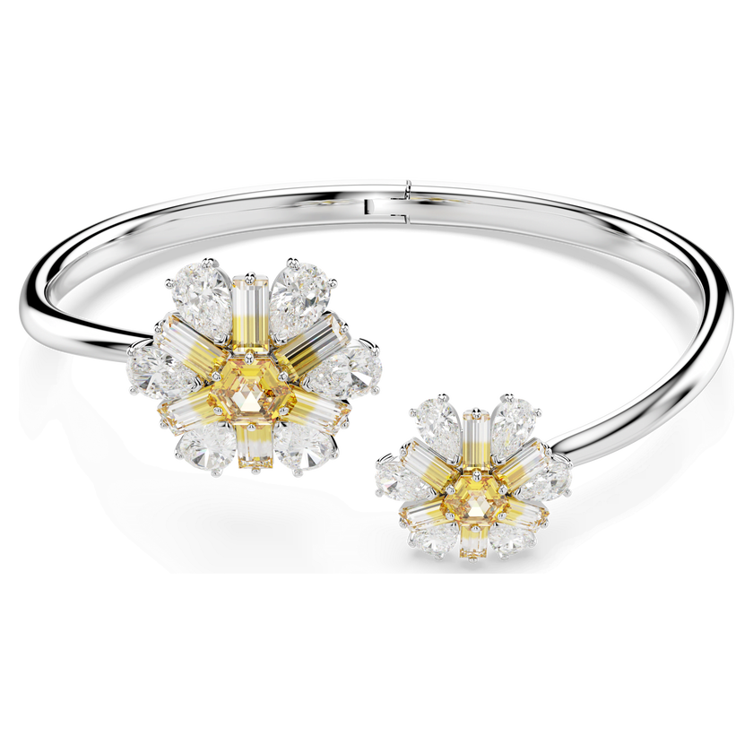 swarovski idyllia bangle  flower  yellow  rhodium plated