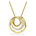 swarovski hyperbola necklace  round cut  white  gold tone plated