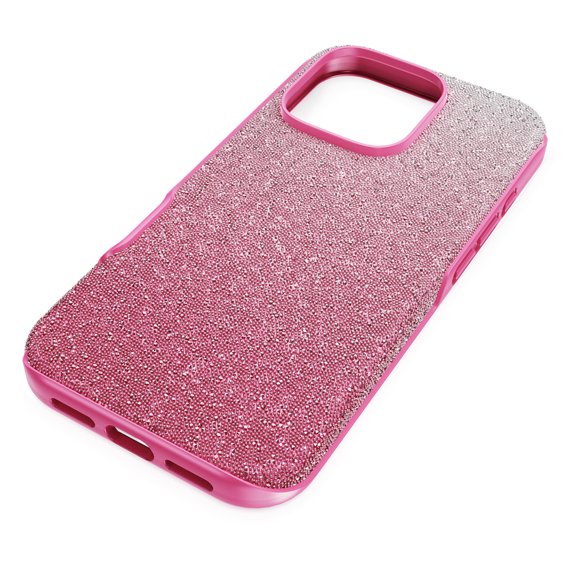 swarovski high smartphone case  color gradient  iphone  16 pro  pink