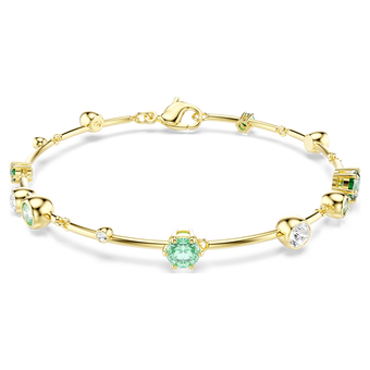swarovski constella bracelet mixed cuts green gold tone plated