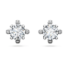 swarovski galaxy stud earrings  lab grown diamonds 2 1 ct tw  round shape  18k white gold