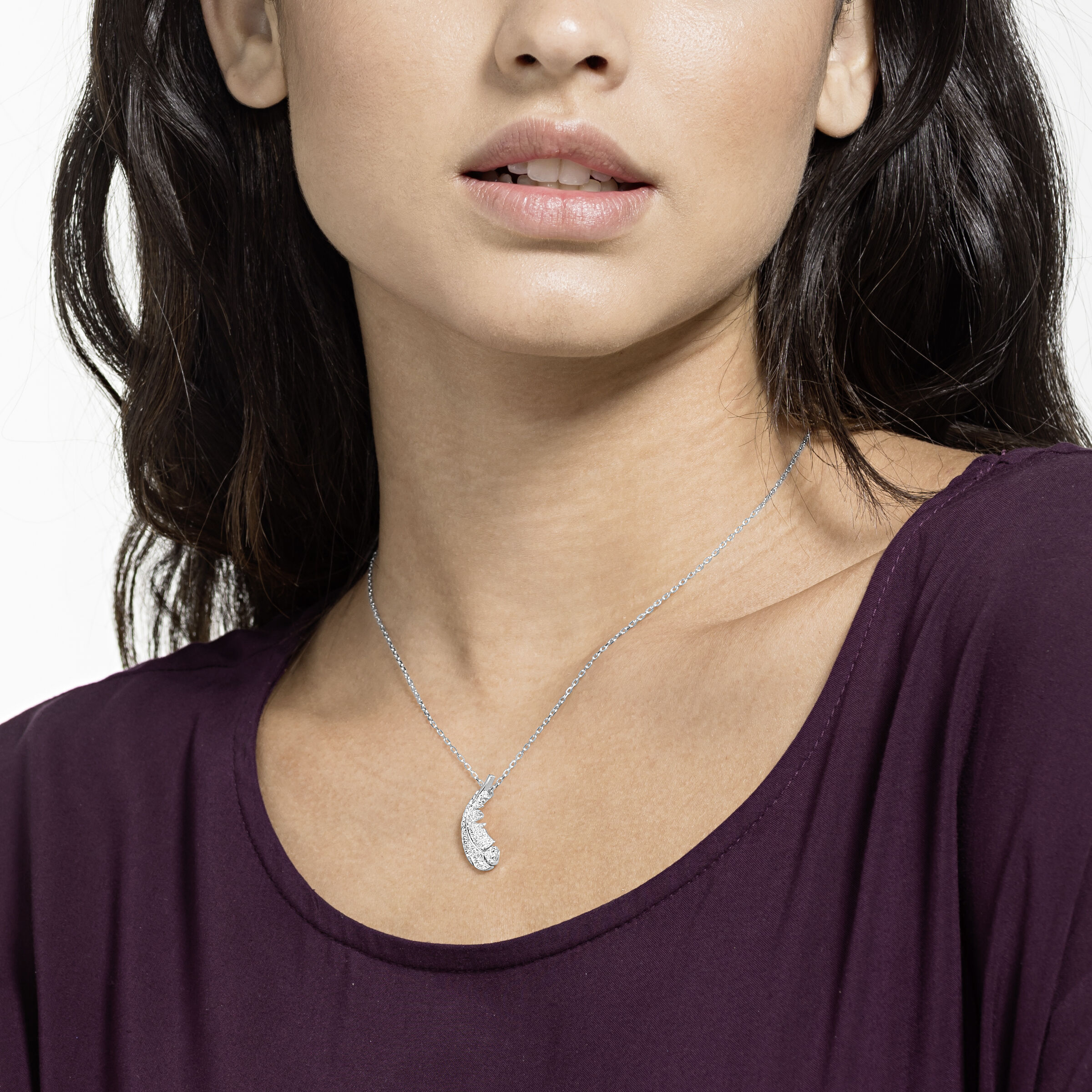 Swarovski nice necklace white hot sale rhodium plated