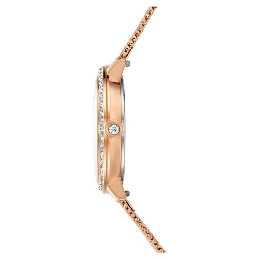 swarovski certa watch  swiss made  metal bracelet  rose gold tone  rose gold tone finish