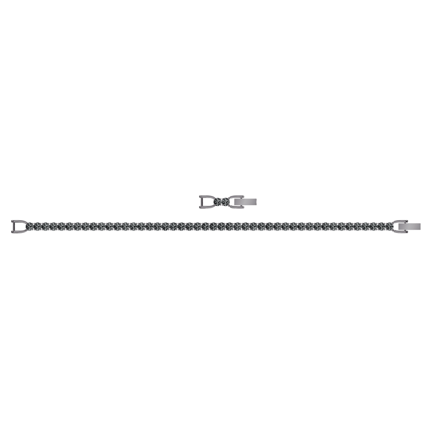 Tennis Deluxe Bracelet, Gray, Ruthenium plated