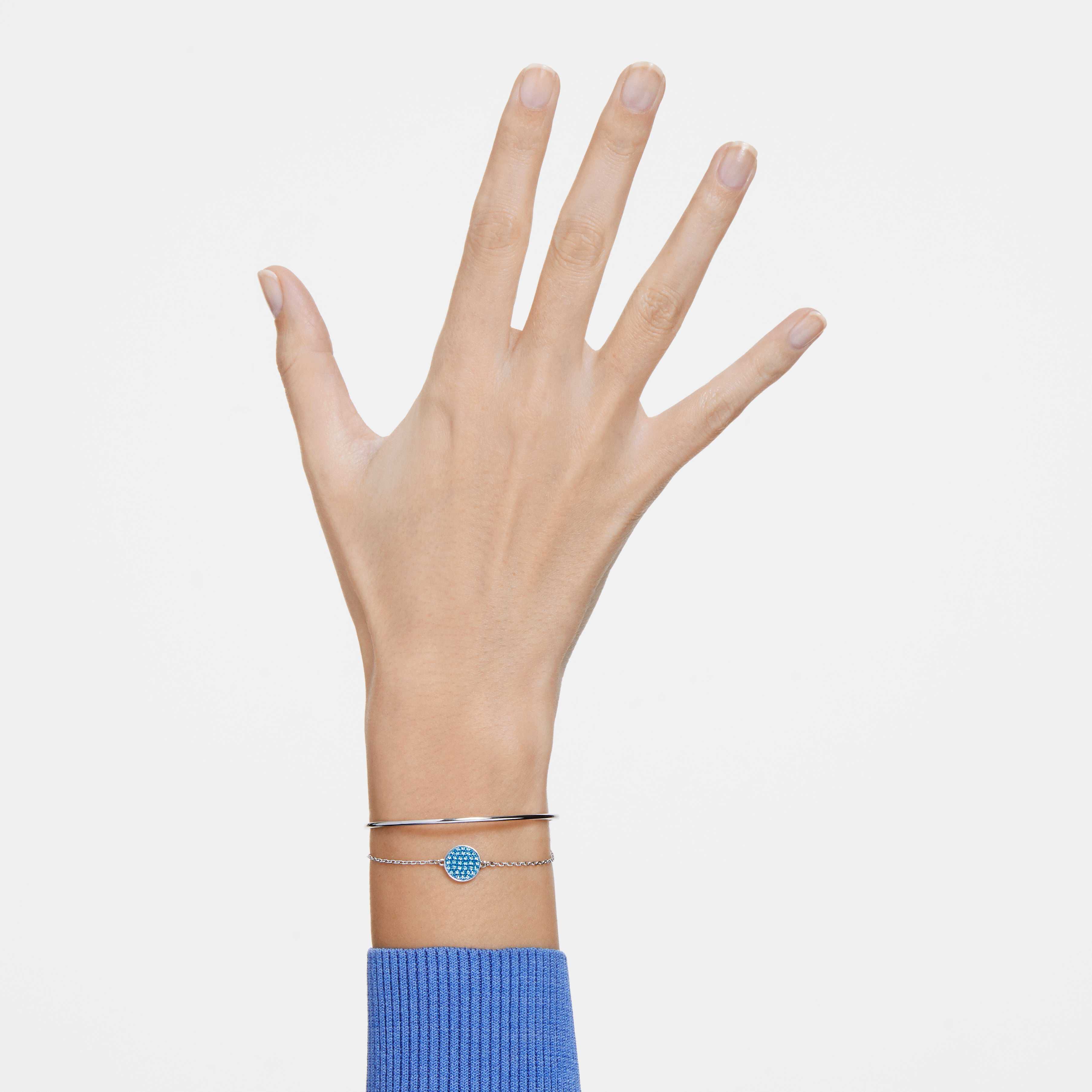 Buy Swarovski Ginger bangle Blue Rhodium plated