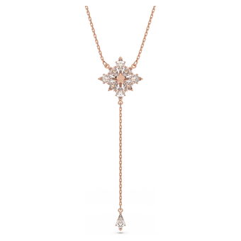 swarovski stella y necklace  kite cut  star  white  rose gold tone plated