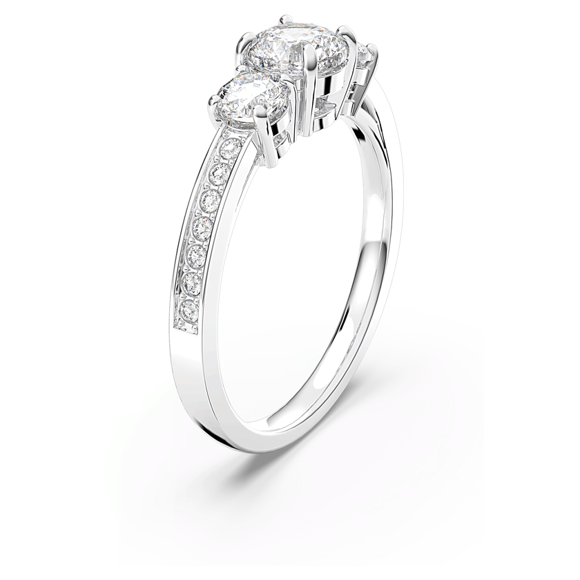 swarovski attract trilogy round ring  white  rhodium plating