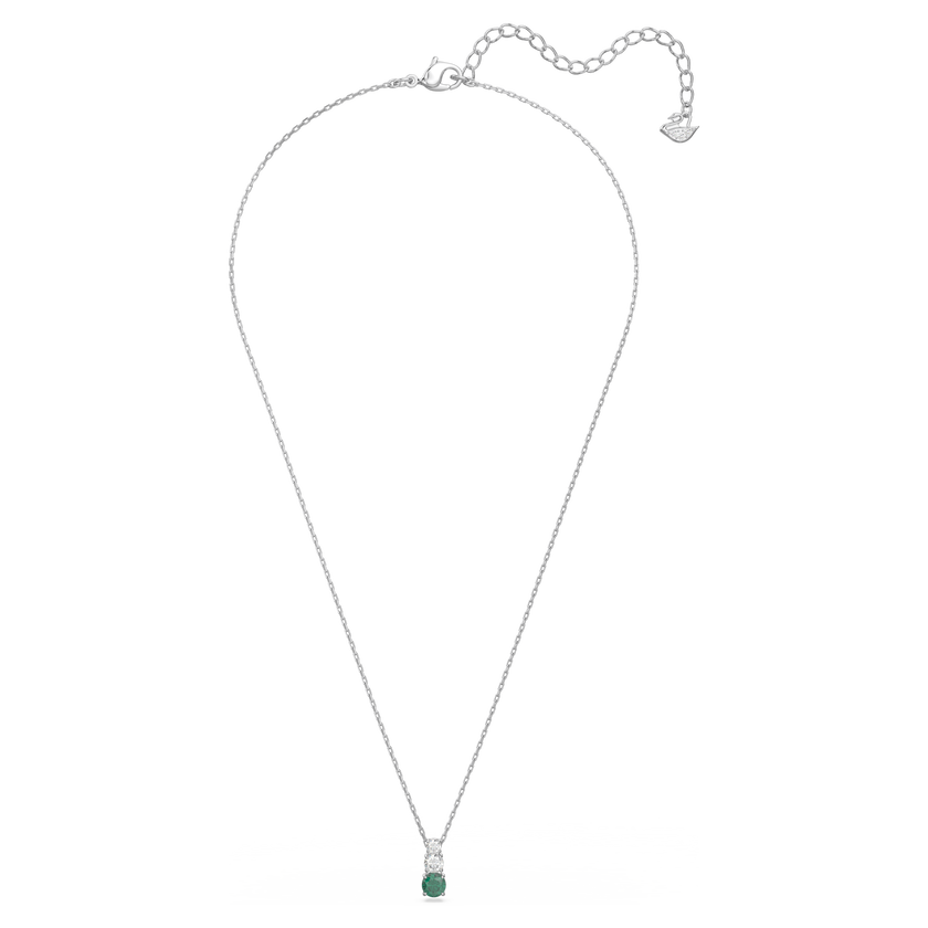 swarovski attract trilogy pendant  green  rhodium plated