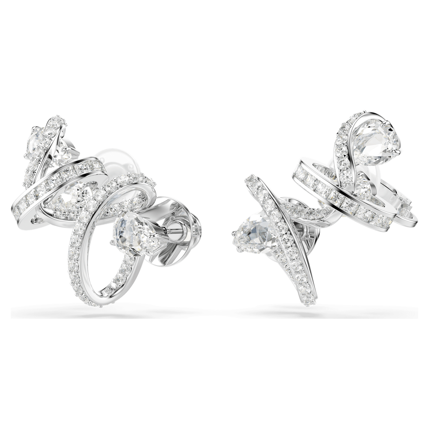 swarovski hyperbola ear cuff  mixed cuts  white  rhodium plated