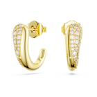 swarovski classica hoop earrings  round cut  white  sterling silver  18k gold finish
