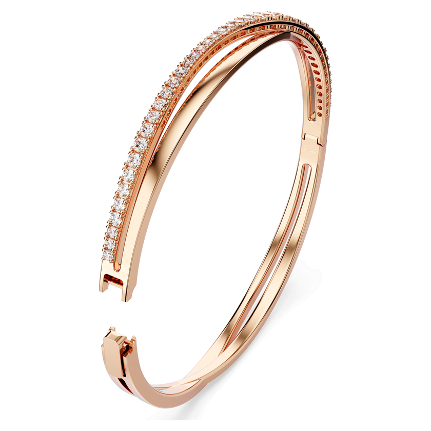 swarovski hyperbola bracelet  white  rose gold tone plated