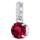 Swarovski Remix Collection Charm, July, Dark Red, Rhodium Plating