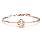 swarovski sparkling dance bangle clover white rose gold tone plated