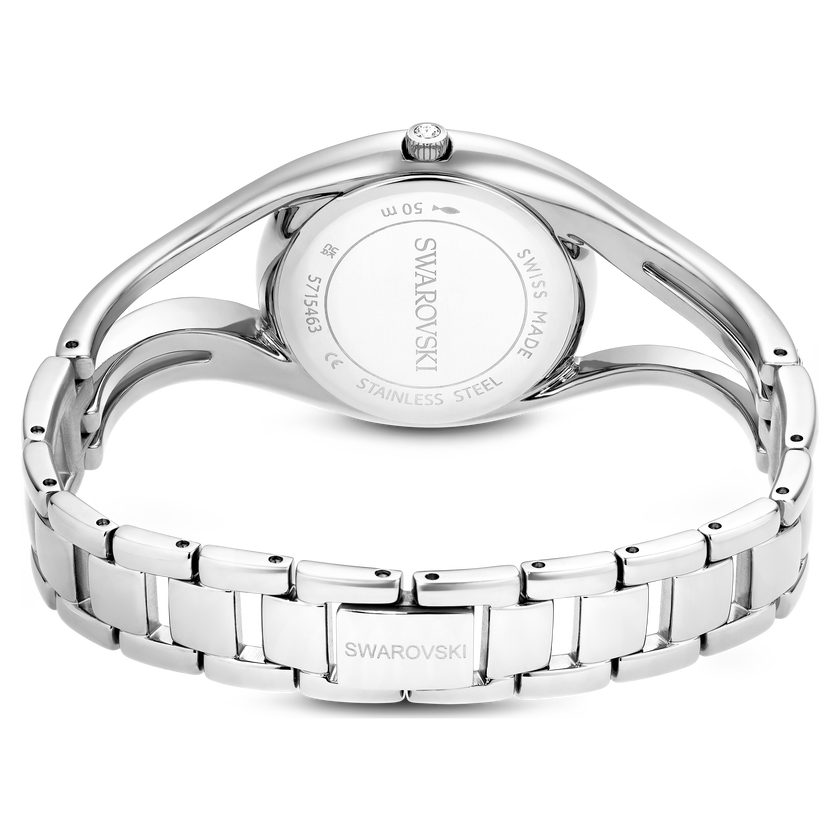 swarovski hyperbola bangle watch  swiss made  metal bracelet  blue  stainless steel