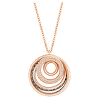 swarovski dynamic pendant round shape gray rose gold tone plated